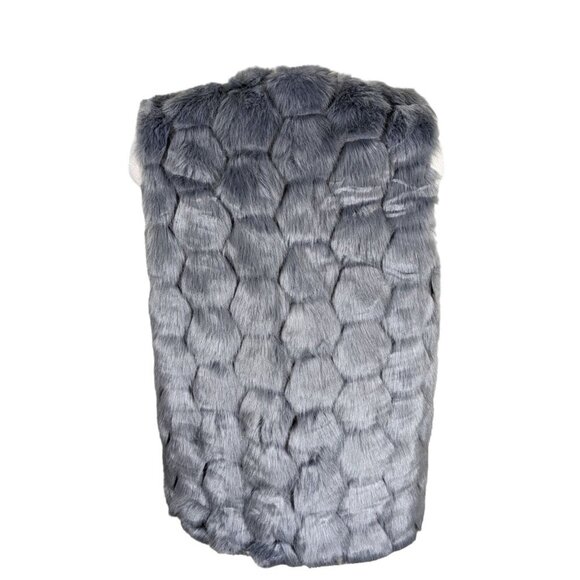 SIONI Womens Faux Fur Vest Jacket M Medium Gray Luxury Outerwear Fashion Soft - Picture 4 of 6